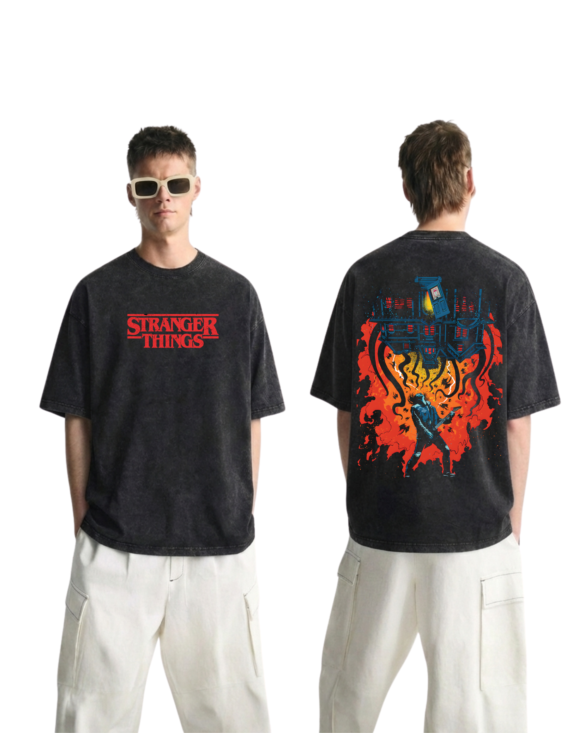 Stranger Things v2 Movie Retro Washed Cotton Graphic Tee