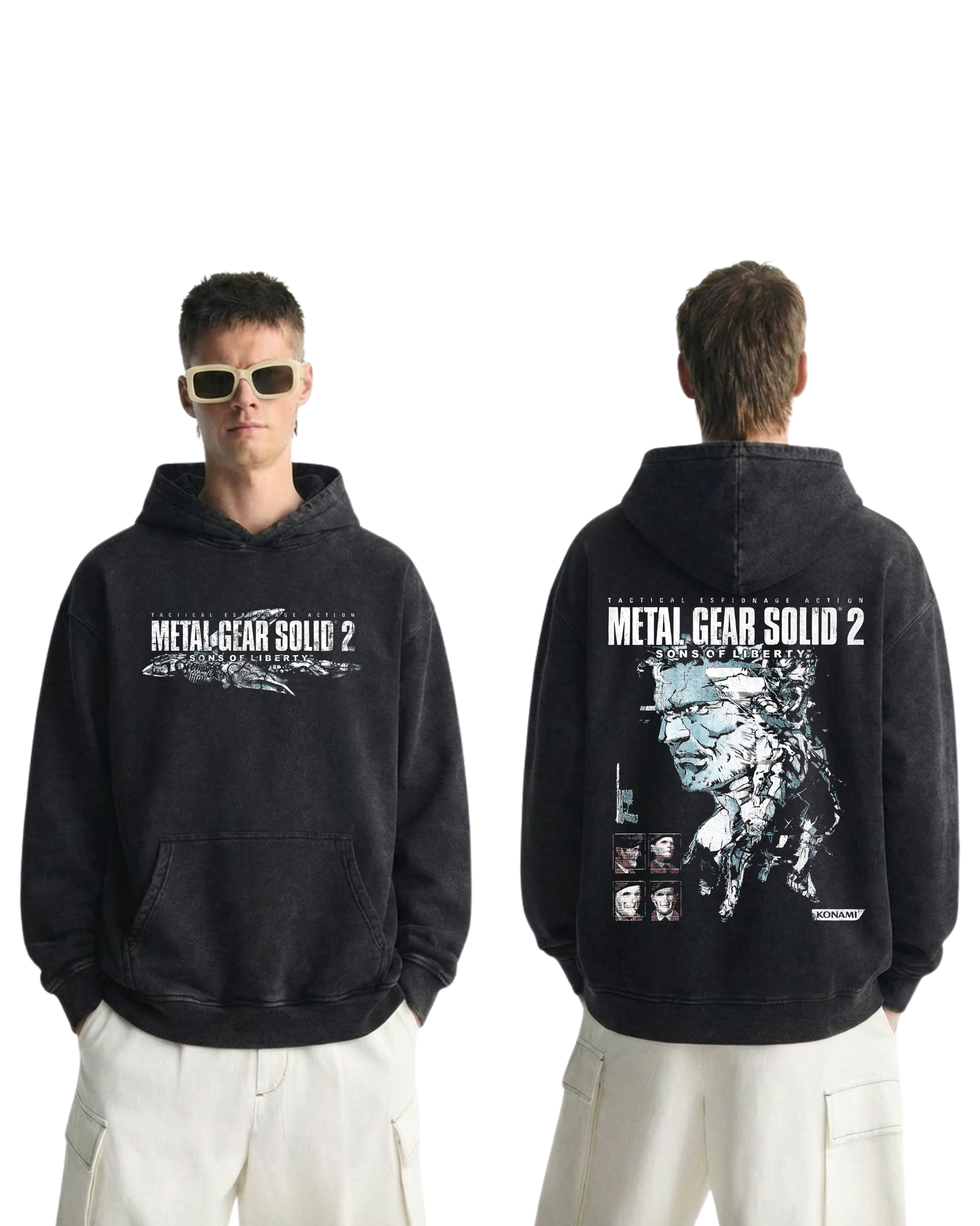 Metal Gear Solid 2 Sons of Liberty Wash Hoodie Game Streetwear