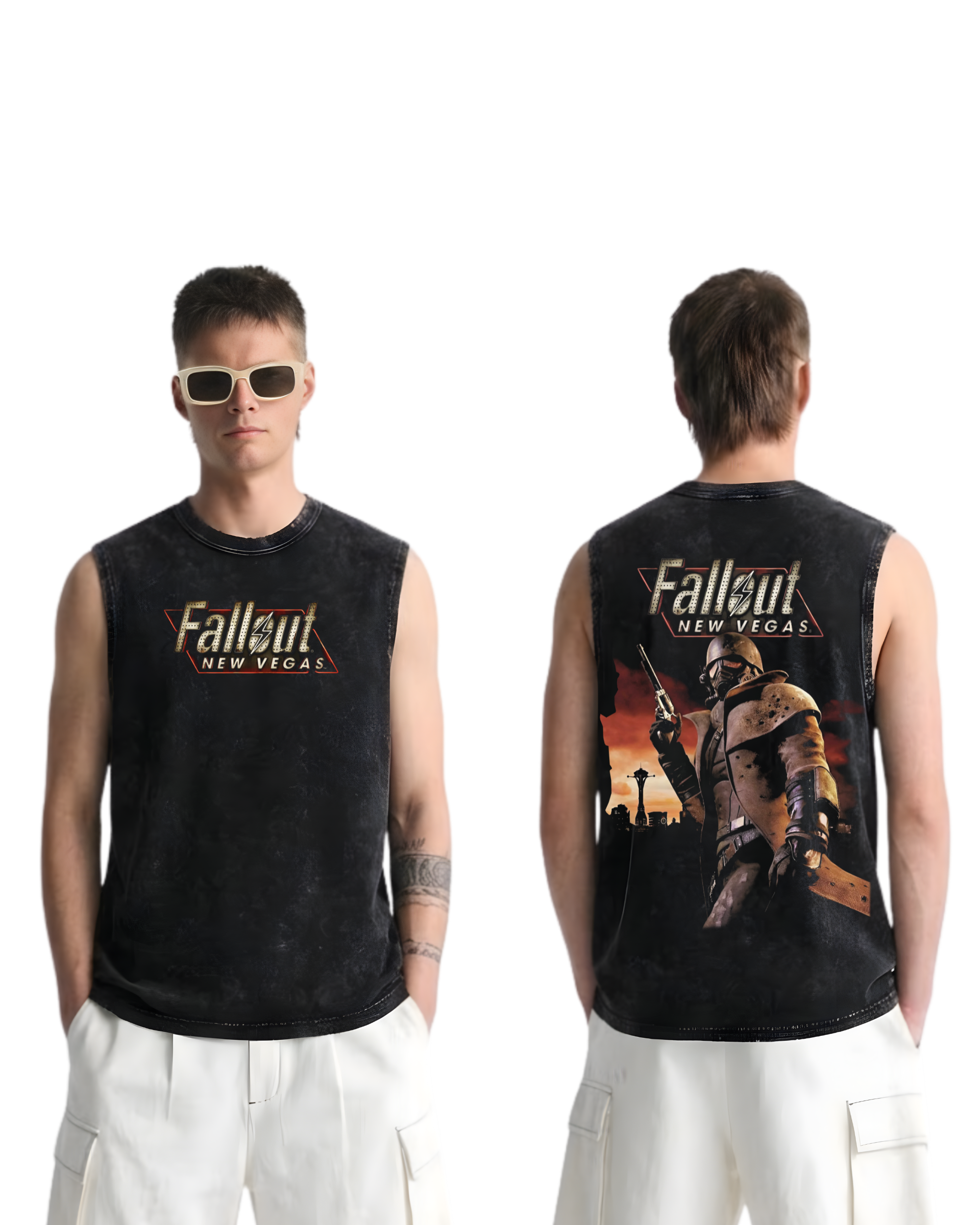 Fallout New Vegas Wash Tank Top Graphic Game Streetwear