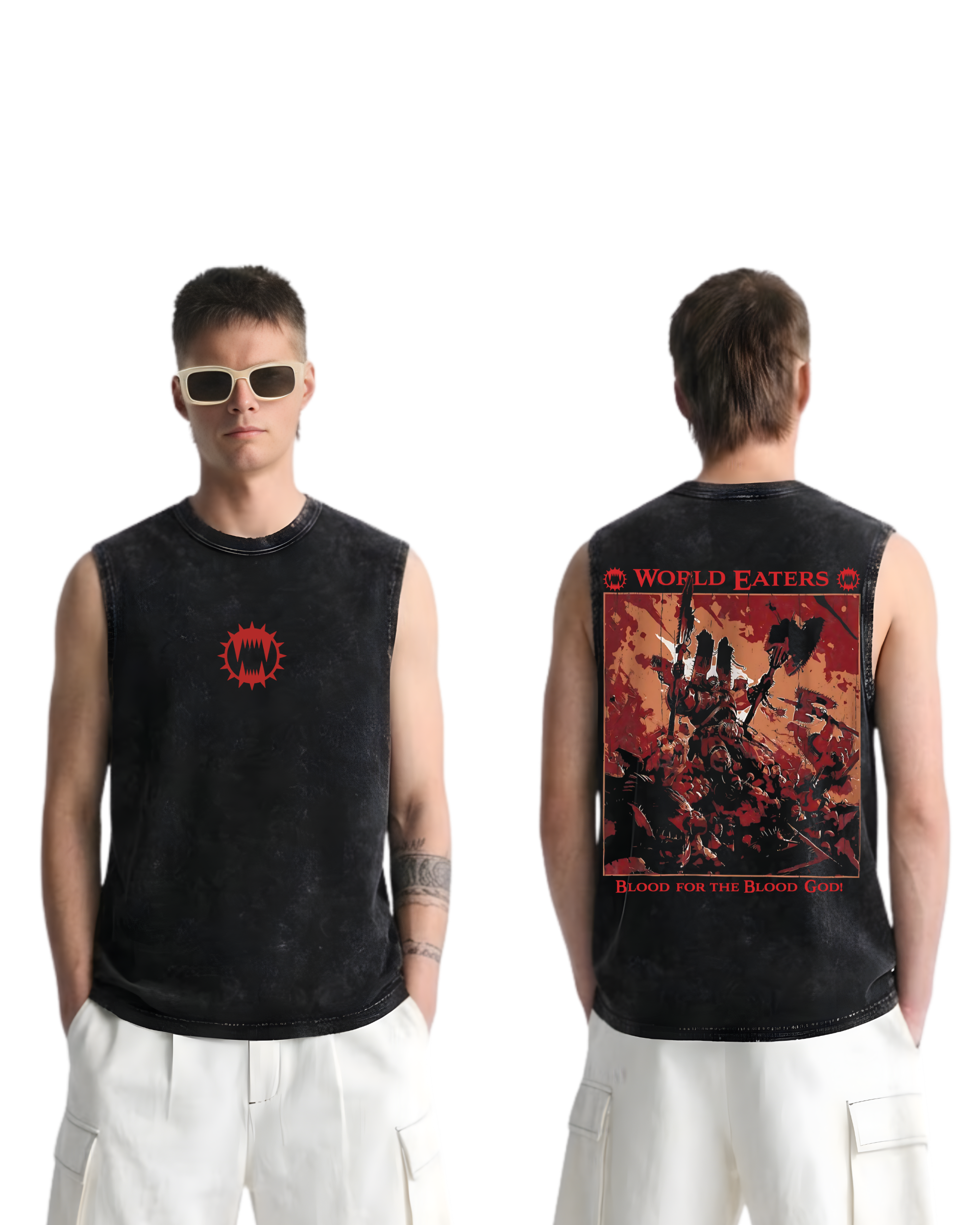 Warhammer 40k World Eaters Wash Tank Top Game Graphic Streetwear