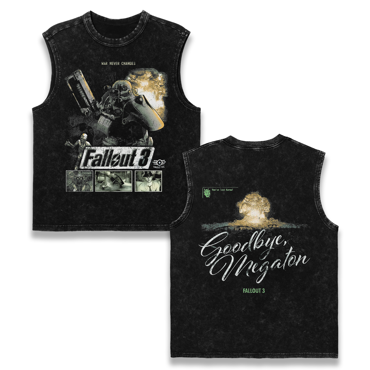 Fallout 3 War Never Changes Goodbye Megaton Game Wash Tank Top