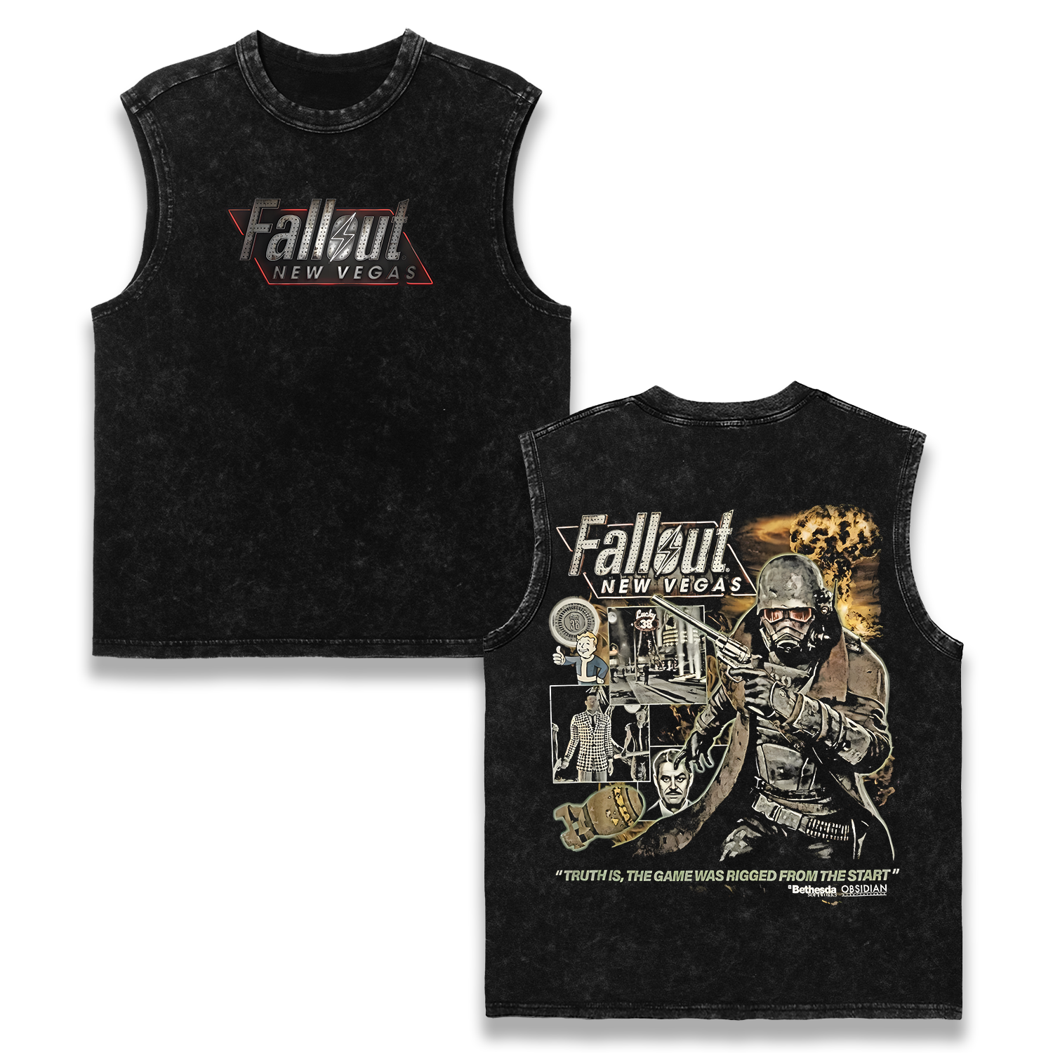 Fallout New Vegas Wash Tank Top Graphic Game Streetwear v1