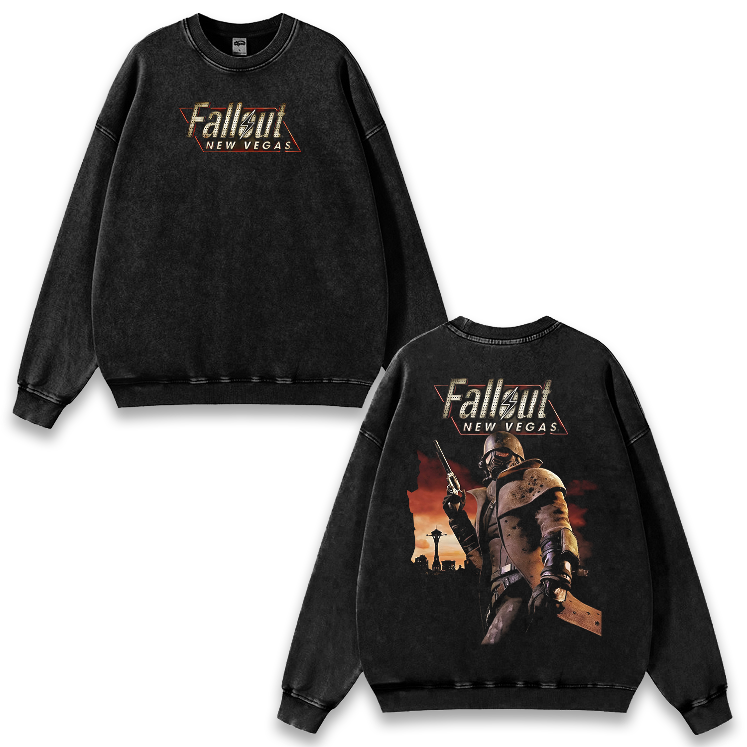 Fallout New Vegas Wash Sweatshirt Graphic Game Streetwear