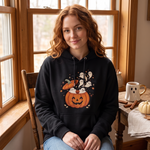 Embroidered Cute Ghost Hoodies, Halloween Pumpkin Crewneck, Spooky Jack O Lantern Pullover, Cozy Autumn Gift for Fall Festival Lovers