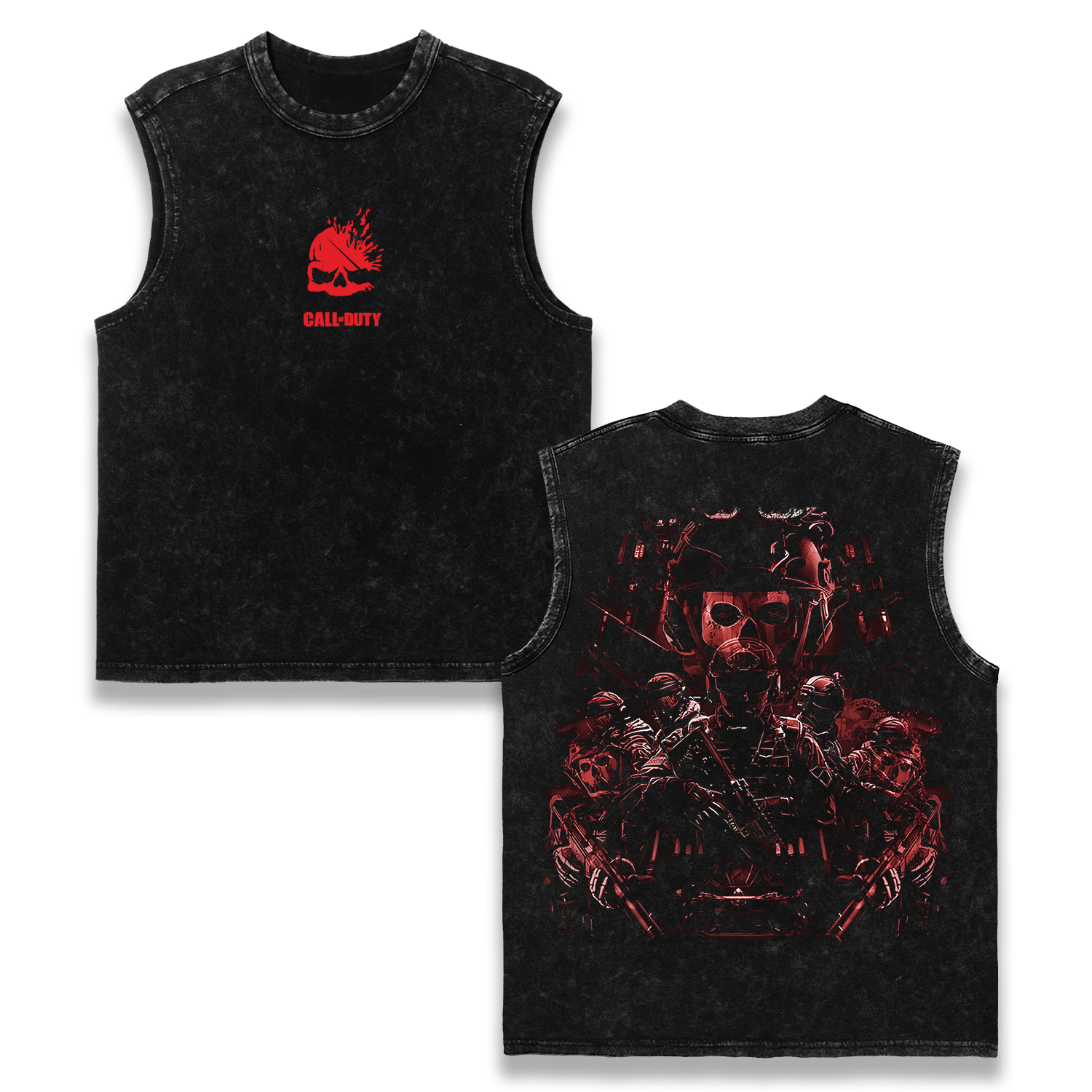 Simon Ghost Riley Call of Duty Wash Tank Top Graphic Game Streetwear v2