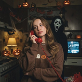 Cute Halloween Embroidery SweatShirt, Minimalist Halloween Embroidery Shirt, Spooky Season Embroidery Tee