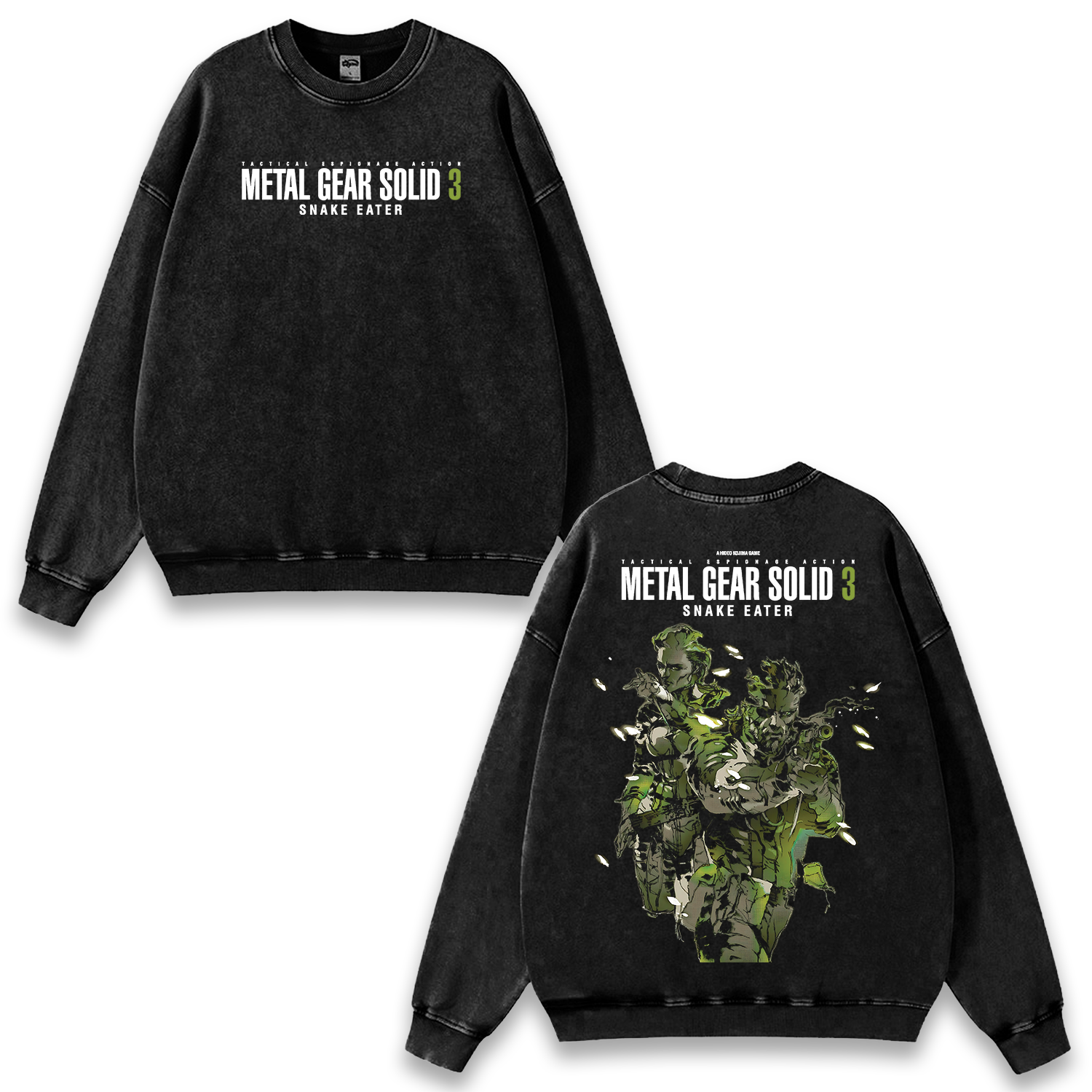 Metal Gear Solid 3 Snake Eater Wash Sweatshirt Game Graphic Streetwear