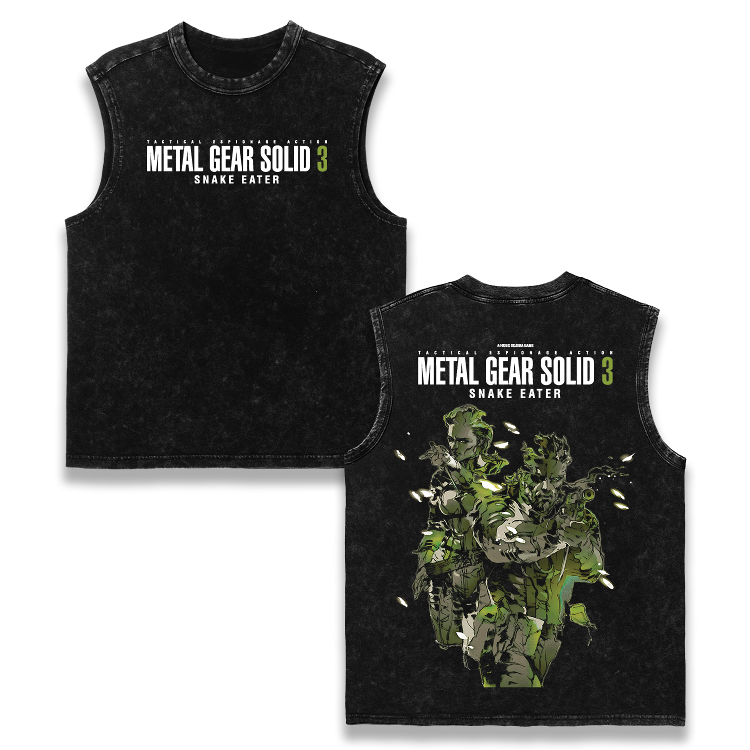 Metal Gear Solid 3 Snake Eater Wash Tank Top Game Graphic Streetwear