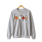 Spooky Fall Embroidered Crewneck Sweatshirt Halloween Shirt | Pumpkin Ghost Leaf Print Halloween Theme, Fall Season Wear