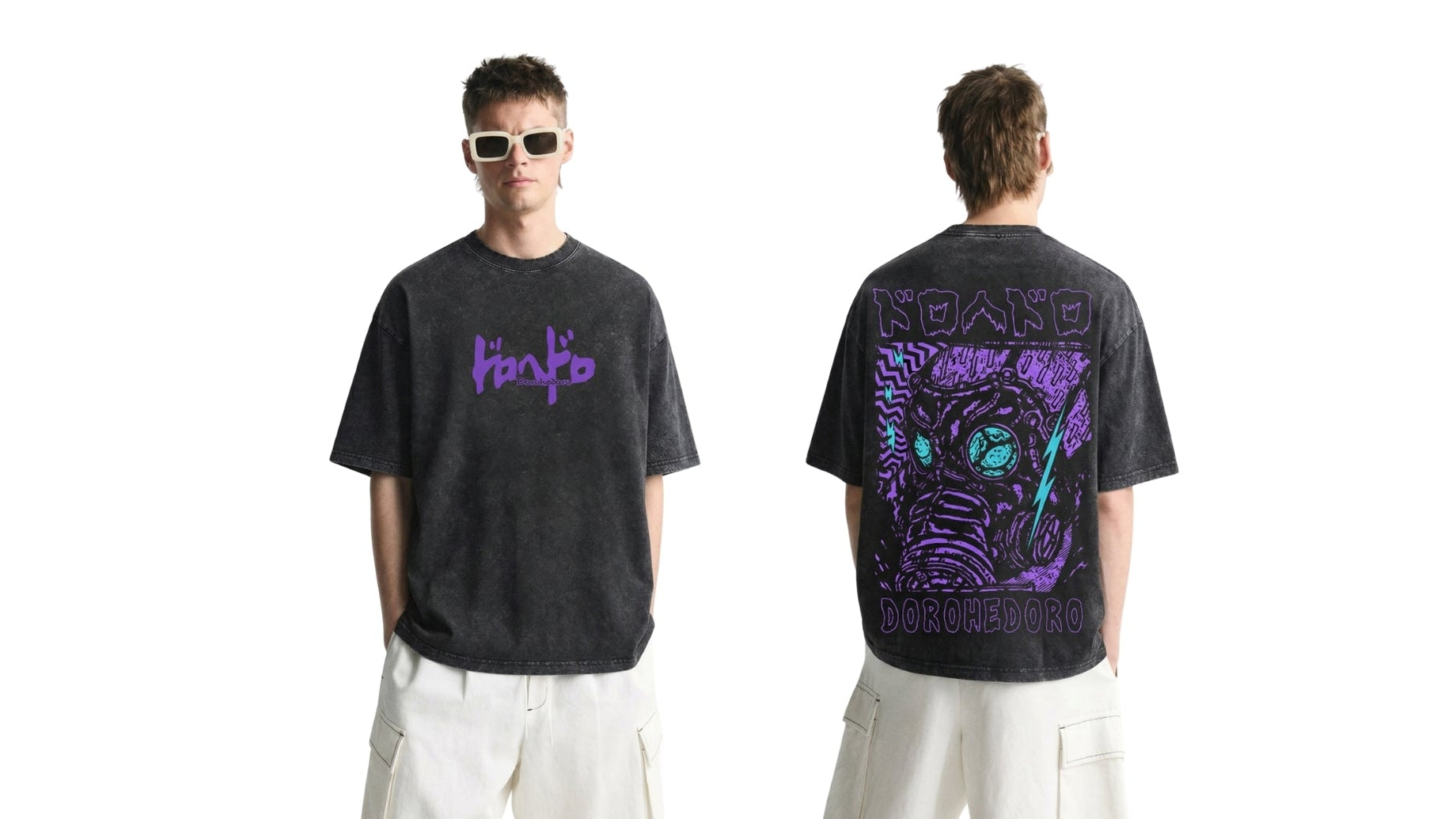 washed tee, man wearing t-shirt, tee shirt black, premium acid washed t-shirt