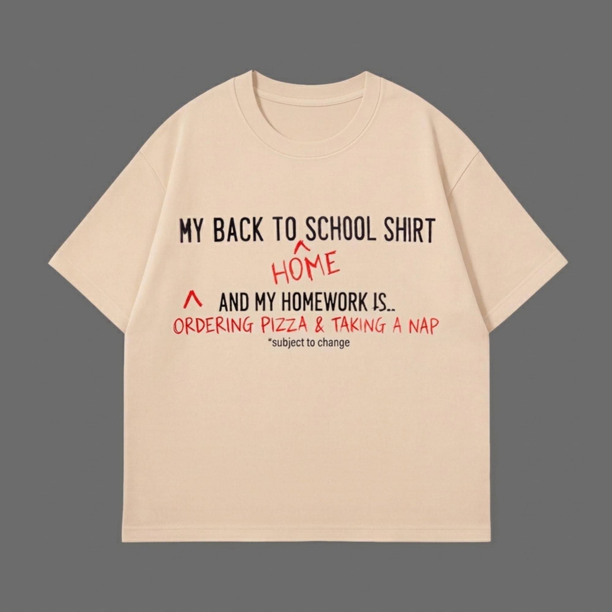Funny Back To School T-Shirt, Sarcastic Homework Nap Tee, Organic Cotton Kids Top