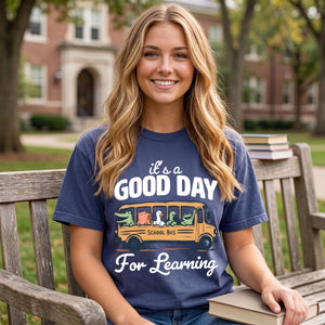 Inspirational Gift, Teacher Comfort Colors T-shirt, Learning Shirt, Bus Graphic Tee, Back to School Top,Teacher Back To School Shirt