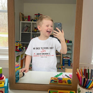 Funny Back To School T-Shirt, Sarcastic Homework Nap Tee, Organic Cotton Kids Top