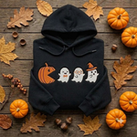 Cute Halloween Hoodies, Embroidered Ghost Pumpkin Crewneck, Cozy Fall Autumn Shirt, Ghost Lover Gift