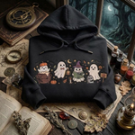Halloween Ghost Embroidered Hoodies, Cute Cozy Ghost Crewneck, Pumpkin Spooky Season Shirt, Fall Autumn Embroidery Gift for Women