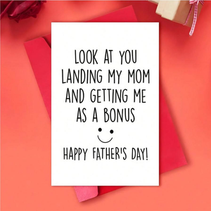 Stepdad Fathers Day Card, Funny Step Dad Happy Father' S Day Gift, Look At You Stepfather Gift From Bonus Son, Bonus Dad Card Birthday Card For Dad