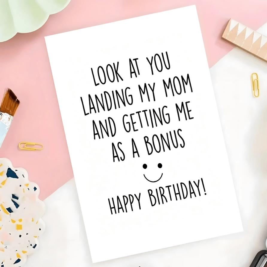 Stepdad Fathers Day Card, Funny Step Dad Happy Father' S Day Gift, Look At You Stepfather Gift From Bonus Son, Bonus Dad Card Birthday Card For Dad