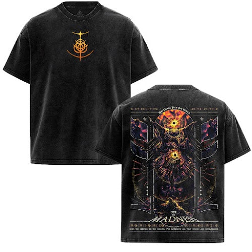 Frenzy Flame Elden Ring Oversized Acid Wash T-Shirt – Vintage Graphic Gaming Streetwear Tee