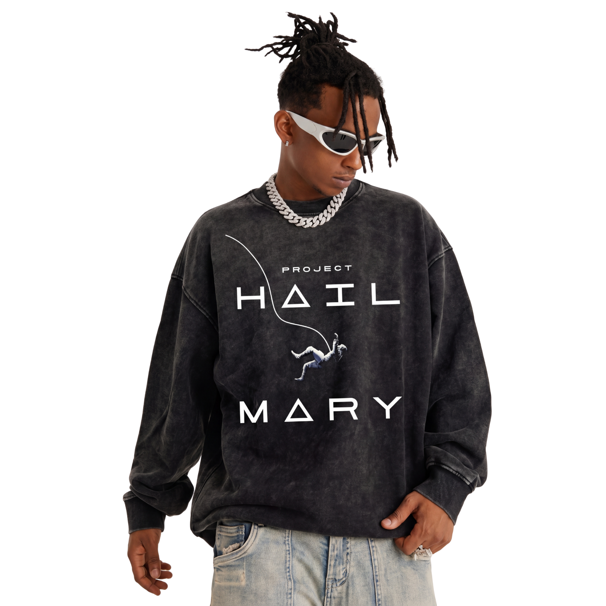 Project Hail Mary Wash Sweatshirt Graphic Movie Streetwear