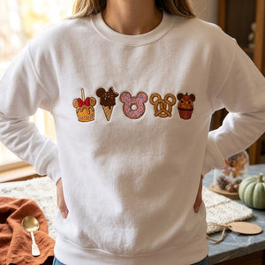 Harvest Treats Sweatshirt, Embroidered Autumn Bakery Crewneck, Cozy Fall Dessert Shirt, Gift Idea