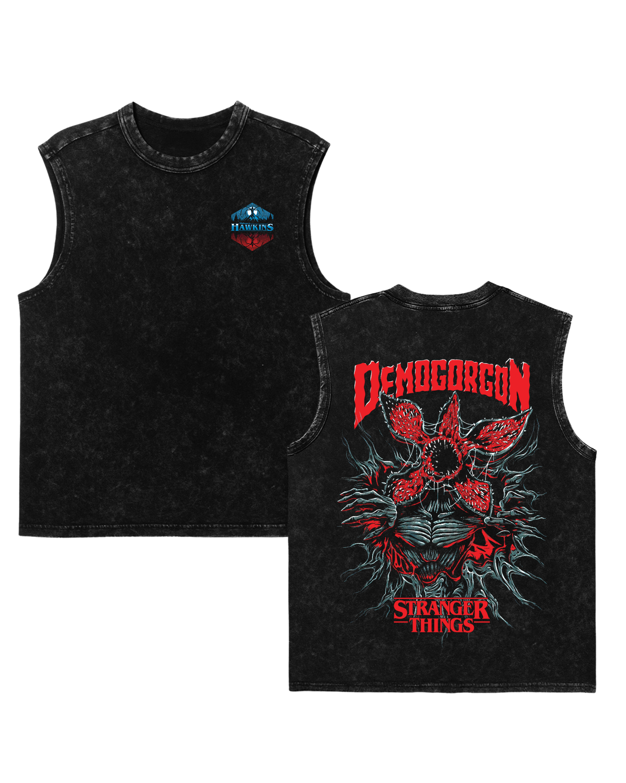 Stranger Things Movie Retro Washed Tanktop Cotton Graphic