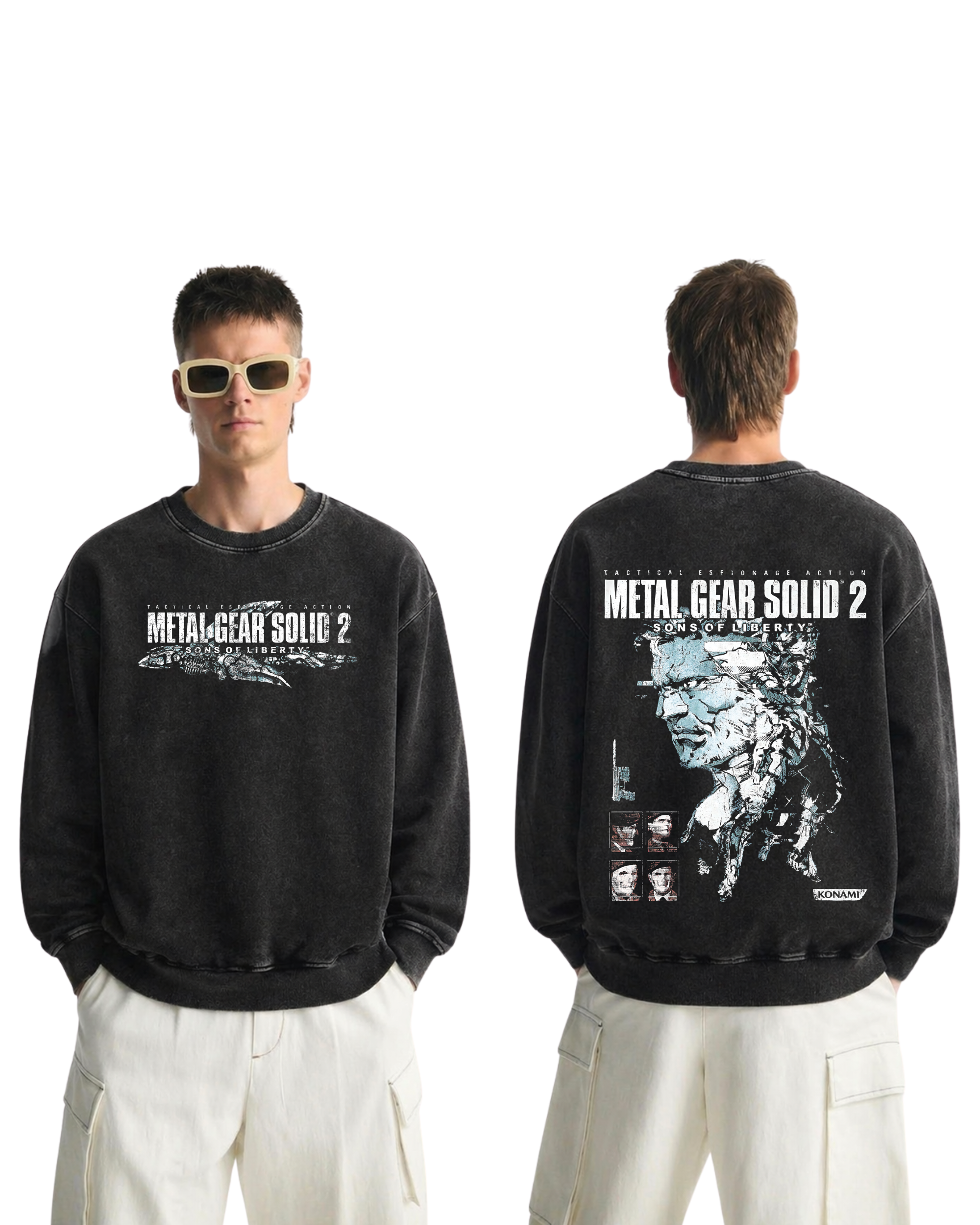 Metal Gear Solid 2 Sons of Liberty Wash Sweatshirt Game Streetwear