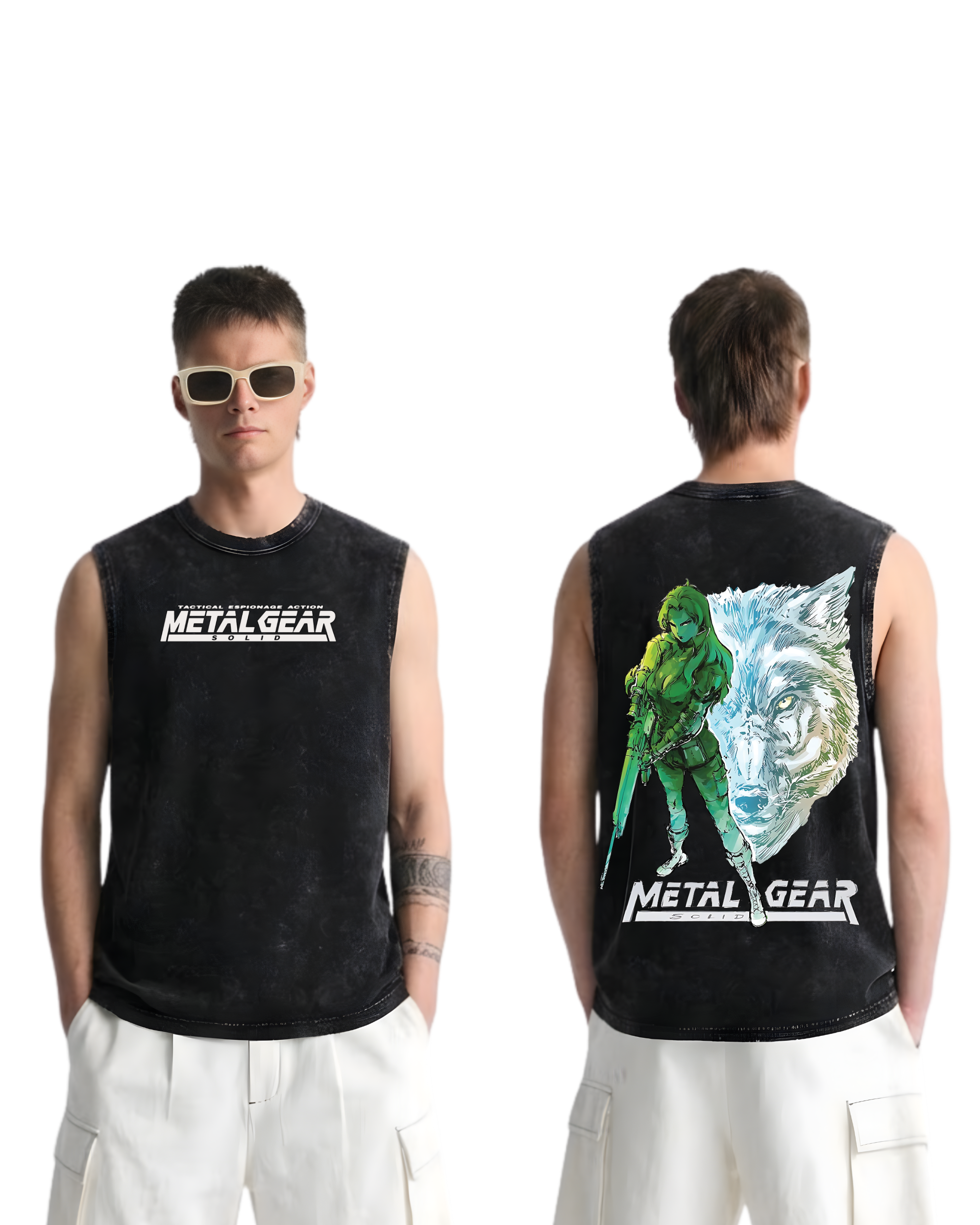 Metal Gear Solid Sniper Wolf Wash Tank Top Game Graphic Streetwear
