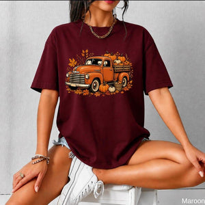Vintage Pumpkin Truck Shirt, Fall Graphic Tee, Autumn Truck Shirt, Pumpkin Patch Outfit, Cozy Fall Gift