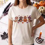 Embroidered Spooky Dachshund T-Shirt, Halloween Wiener Dog Crewneck, Cute Costume Puppy, Cozy Autumn Gift for Dog Enthusiasts