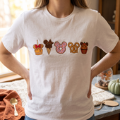Harvest Treats T-Shirt, Embroidered Autumn Bakery Crewneck, Cozy Fall Dessert Shirt, Gift Idea