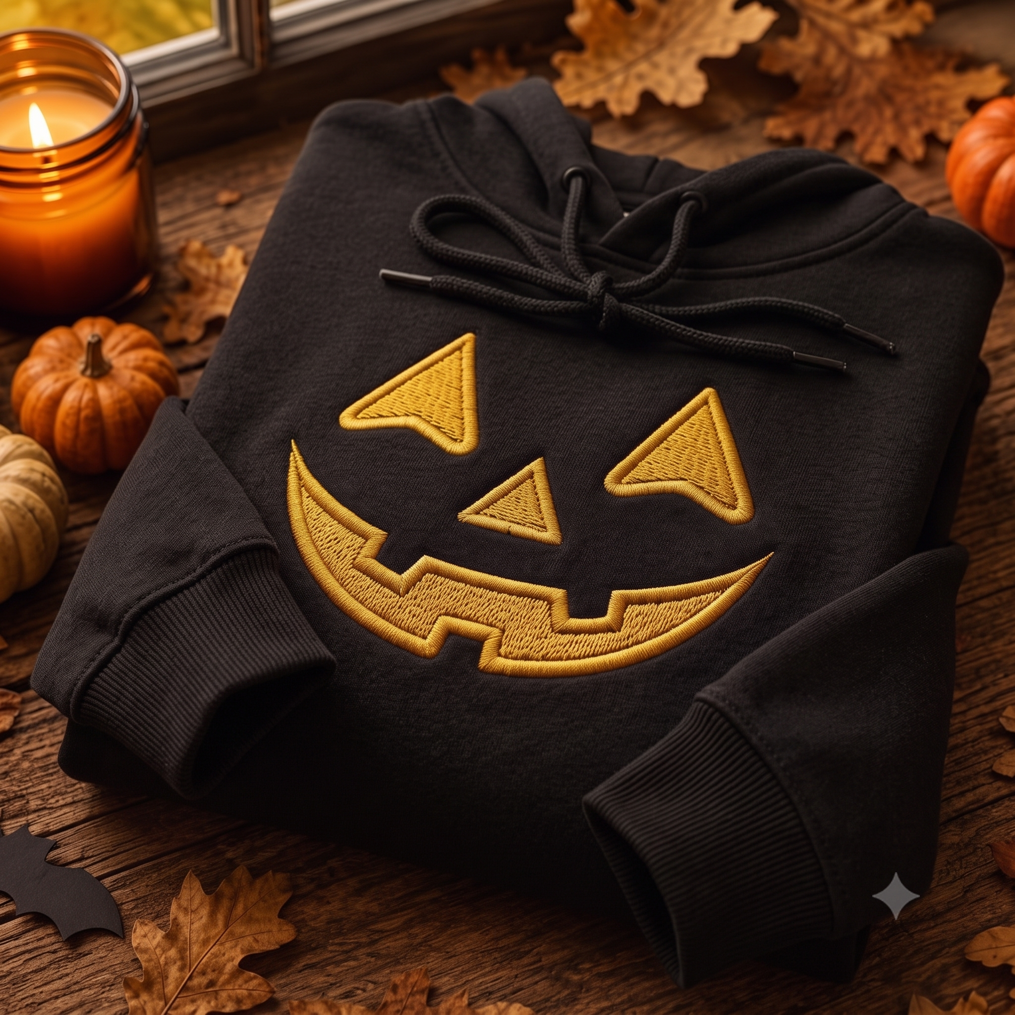 Embroidered Spooky Pumpkin Hoodies, Halloween Crewneck, Jack O Lantern Face Shirt, Black Fall Outfit, October Gift