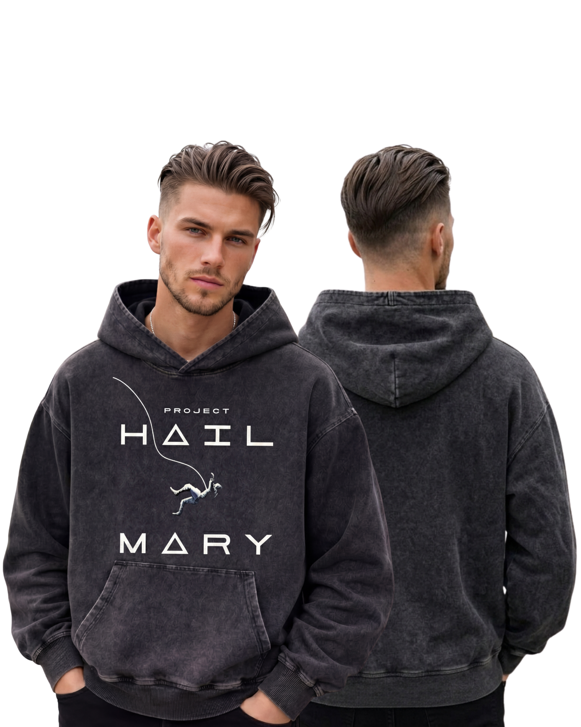 Project Hail Mary Wash Hoodie Graphic Movie Streetwear
