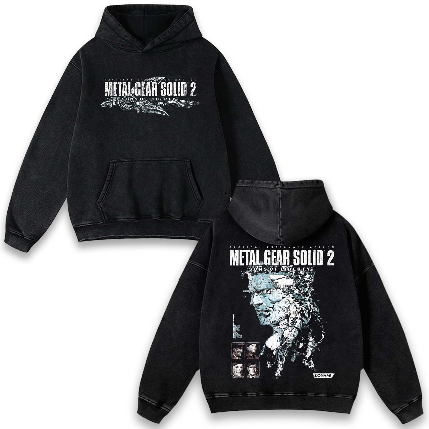 Metal Gear Solid 2 Sons of Liberty Wash Hoodie Game Streetwear