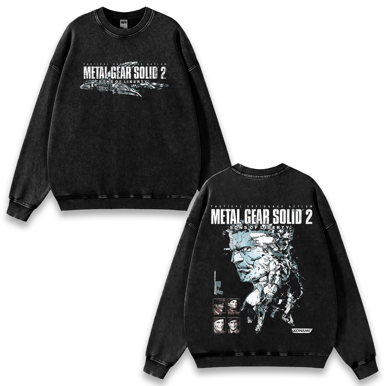 Metal Gear Solid 2 Sons of Liberty Wash Sweatshirt Game Streetwear