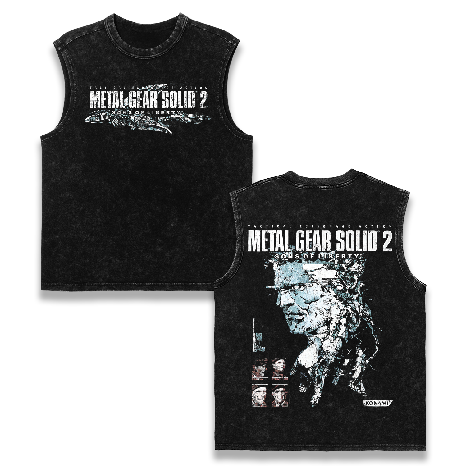Metal Gear Solid 2 Sons of Liberty Wash Tank Top Game Streetwear