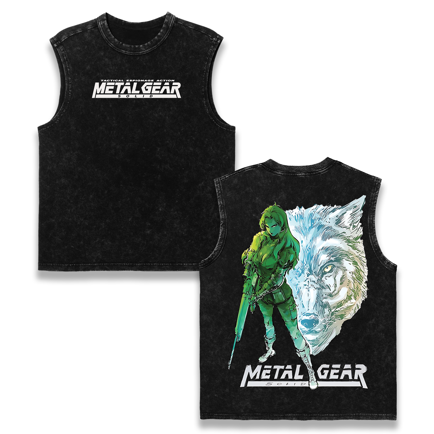 Metal Gear Solid Sniper Wolf Wash Tank Top Game Graphic Streetwear