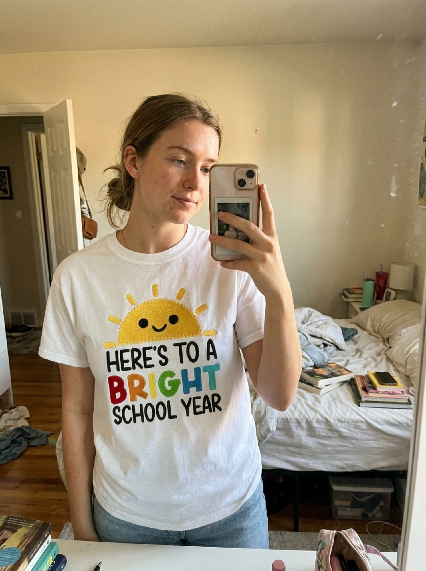 Here's To A Bright School Year Teacher T-Shirt | Cute Back to School Graphic Tee