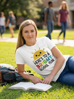 Here's To A Bright School Year Teacher T-Shirt | Cute Back to School Graphic Tee
