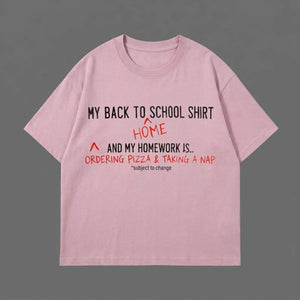 Funny Back To School T-Shirt, Sarcastic Homework Nap Tee, Organic Cotton Kids Top