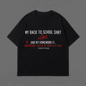 Funny Back To School T-Shirt, Sarcastic Homework Nap Tee, Organic Cotton Kids Top