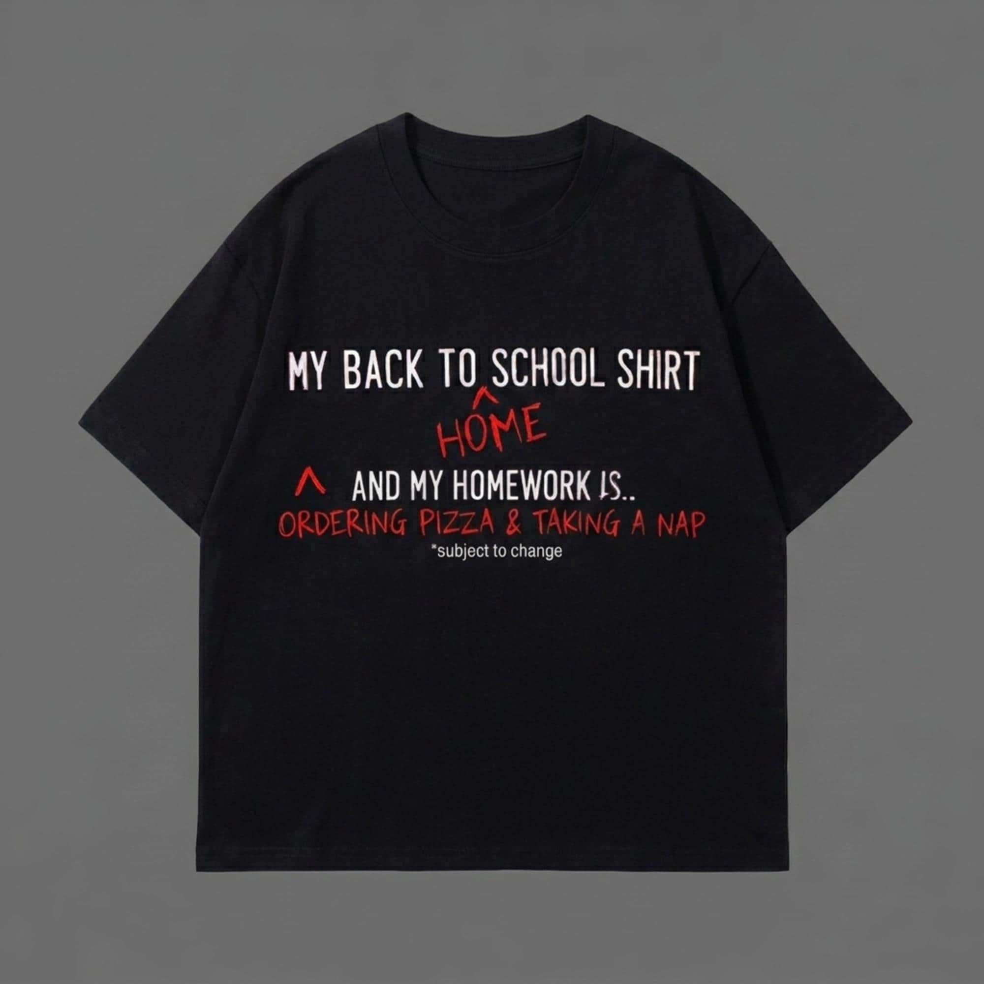 Funny Back To School T-Shirt, Sarcastic Homework Nap Tee, Organic Cotton Kids Top