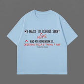 Funny Back To School T-Shirt, Sarcastic Homework Nap Tee, Organic Cotton Kids Top