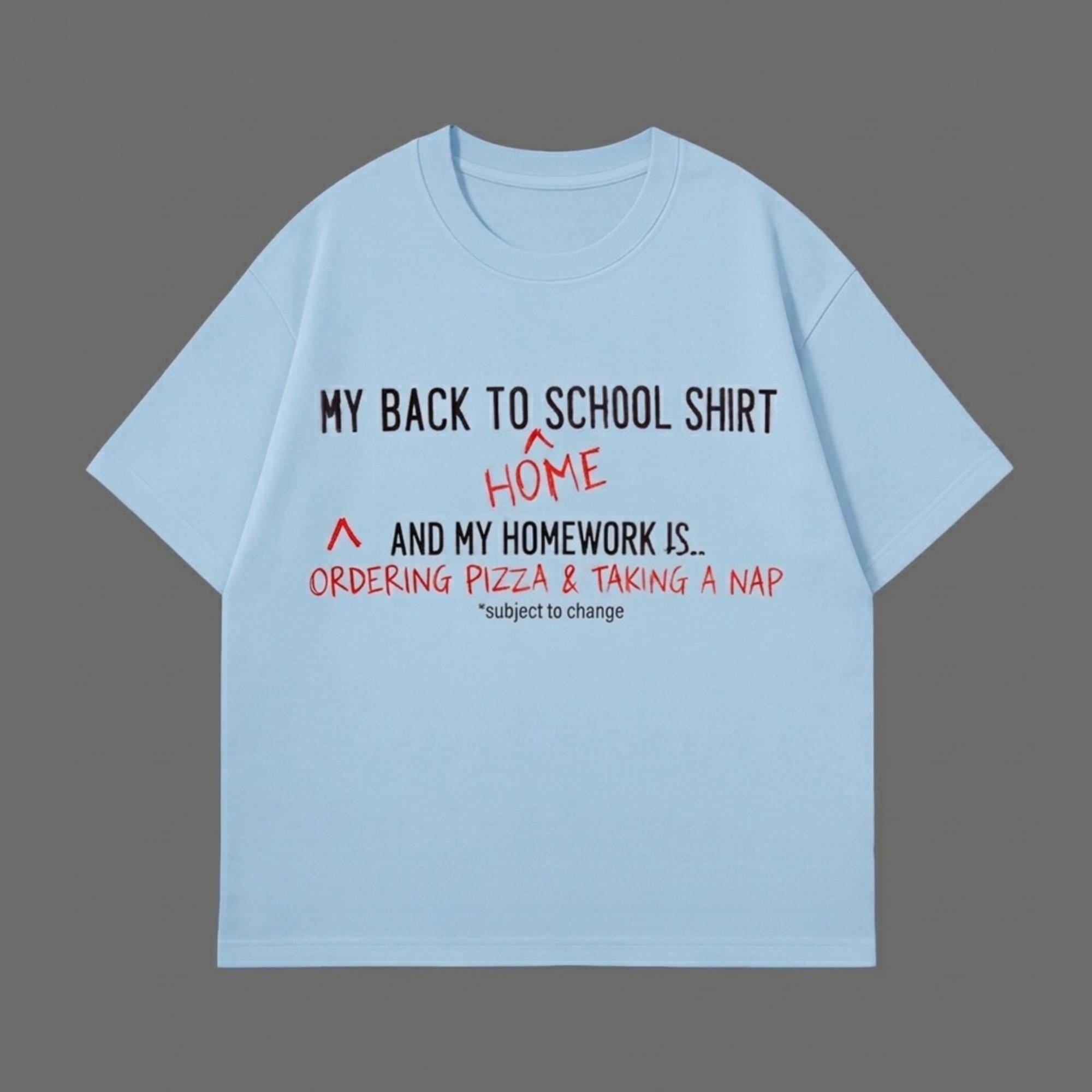 Funny Back To School T-Shirt, Sarcastic Homework Nap Tee, Organic Cotton Kids Top