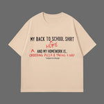 Funny Back To School T-Shirt, Sarcastic Homework Nap Tee, Organic Cotton Kids Top