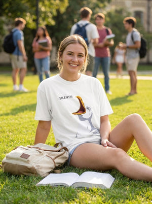 Funny Silent Duck Teacher Shirt, Quiet Classroom Tee, Back to School Cotton T-Shirt, First Day of School Outfit, Elementary Educator Gift