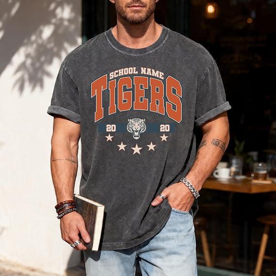 Custom School Mascot Shirt, Personalized College Letters Tee