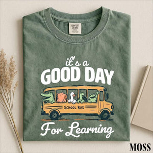 Inspirational Gift, Teacher Comfort Colors T-shirt, Learning Shirt, Bus Graphic Tee, Back to School Top,Teacher Back To School Shirt