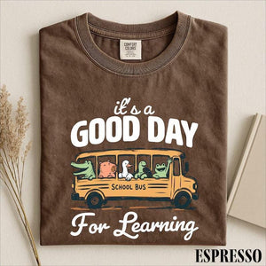 Inspirational Gift, Teacher Comfort Colors T-shirt, Learning Shirt, Bus Graphic Tee, Back to School Top,Teacher Back To School Shirt