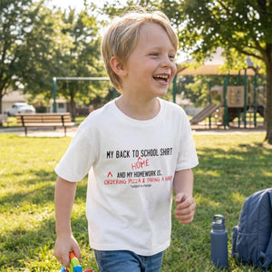 Funny Back To School T-Shirt, Sarcastic Homework Nap Tee, Organic Cotton Kids Top