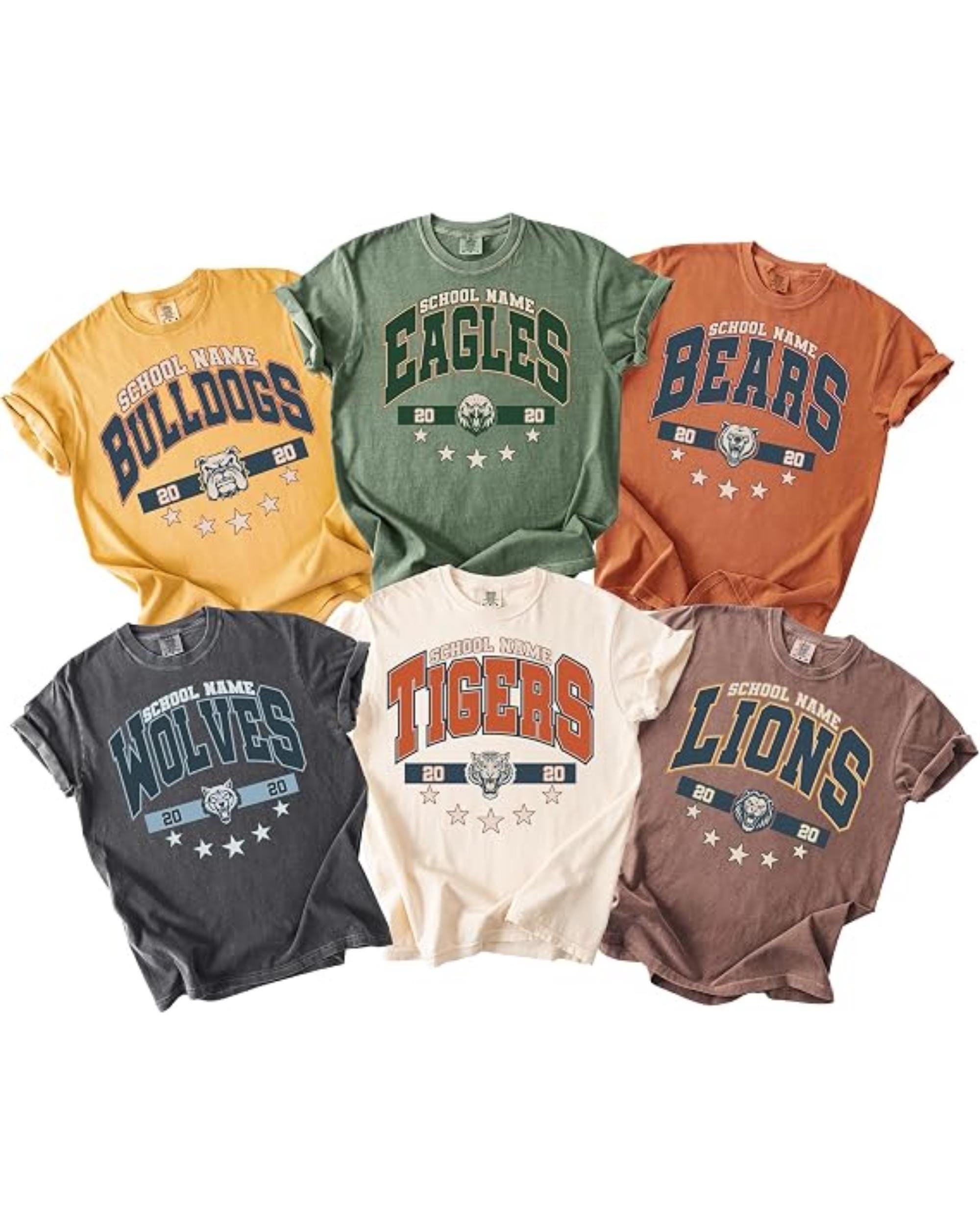 Custom School Mascot Shirt, Personalized College Letters Tee